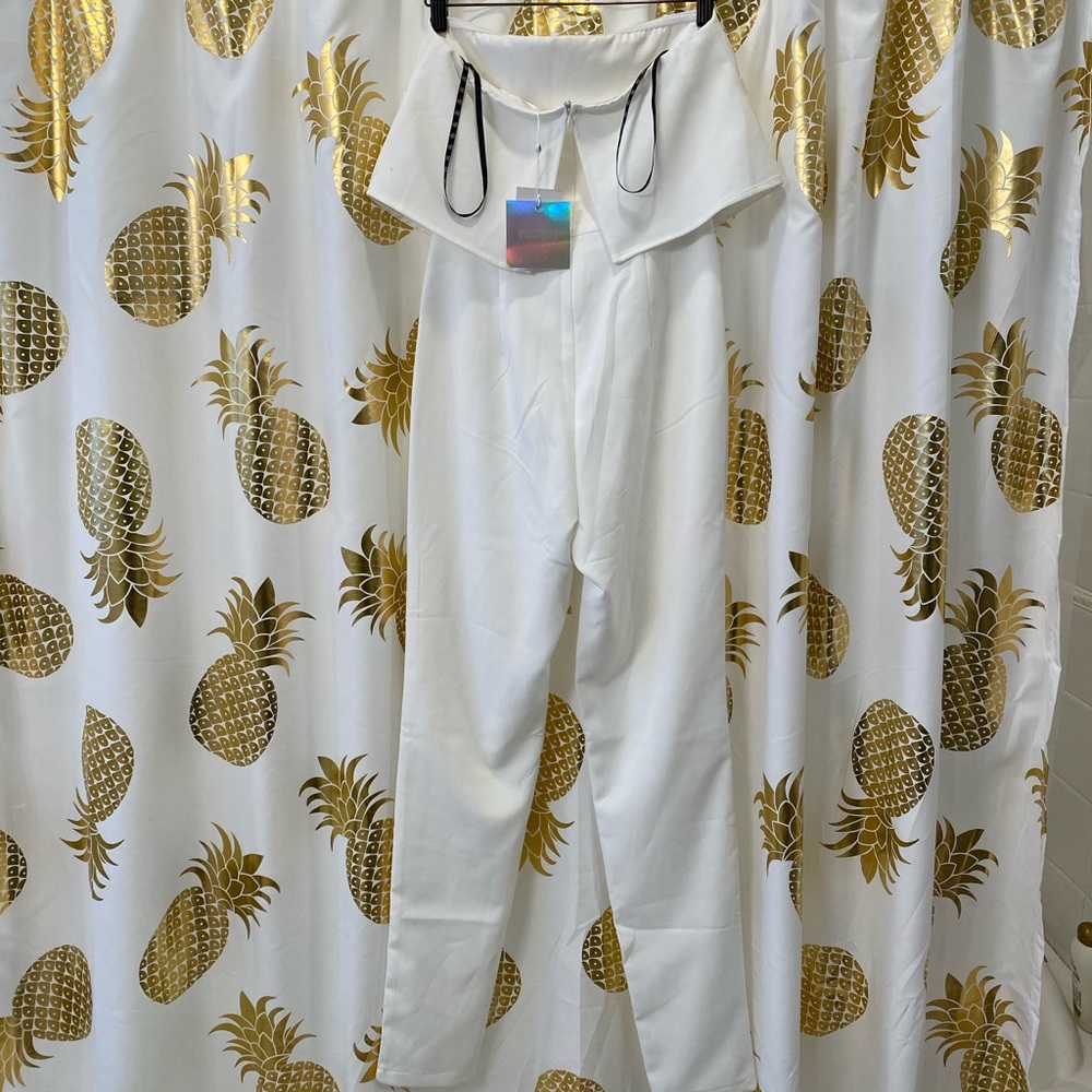 White MISGUIDED Strapless Jumpsuit - Picture 7 of 9